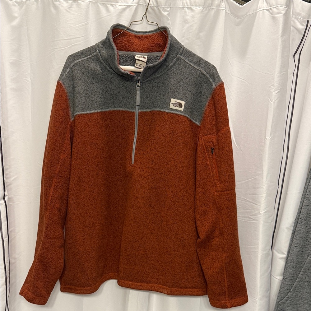 The North Face Men's Zip-Up in Rust and Charcoal